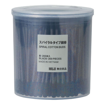 Cotton Buds Spiral Black Regular Black MUJI