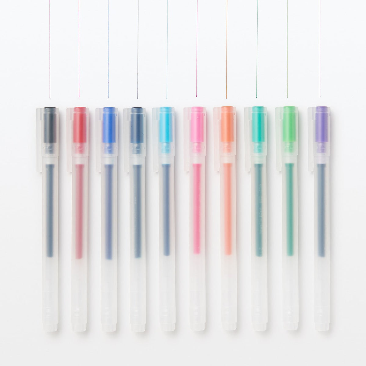 Gel Ink Cap Type Ballpoint Pen 10 Color Set | MUJI Canada