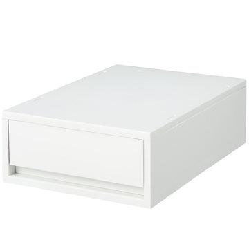 Polypropylene Storage Case Drawer White Grey - Shallow (W26 x D37 x H12 cm) MUJI