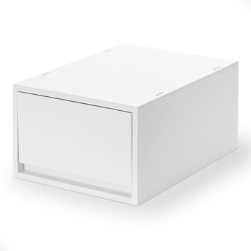 Polypropylene Storage Case Drawer White Grey - Deep (W26 x D37 x H17.5 cm) MUJI