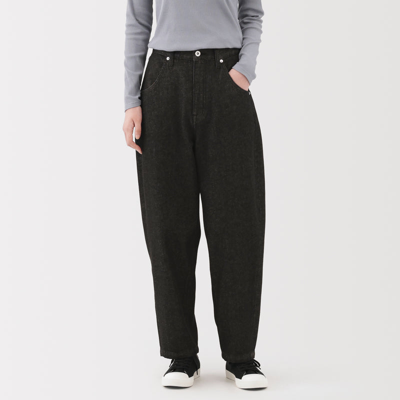 Kapok Blend Denim Barrel Pants MUJI