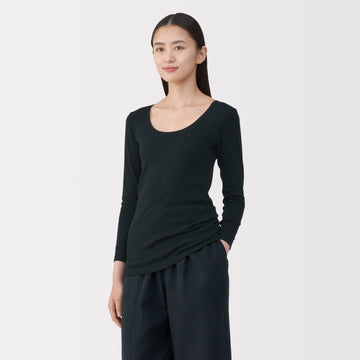 Warm Cotton U-Neck T-Shirt MUJI