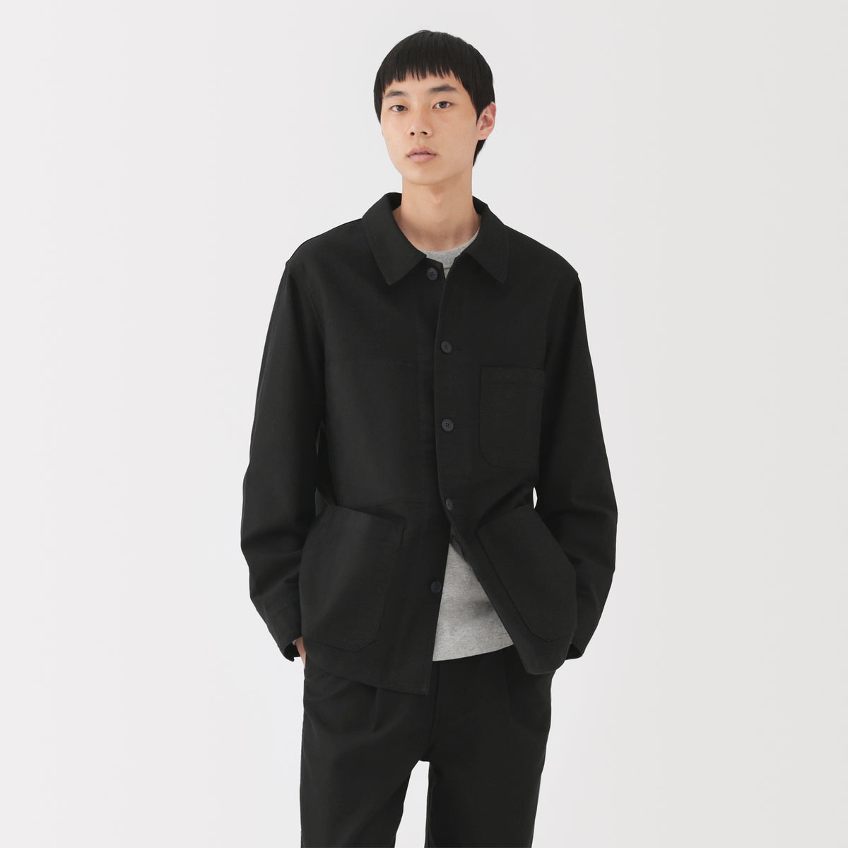 Kapok Blend Moleskin Coverall Jacket | Men's Outerwear | MUJI Canada