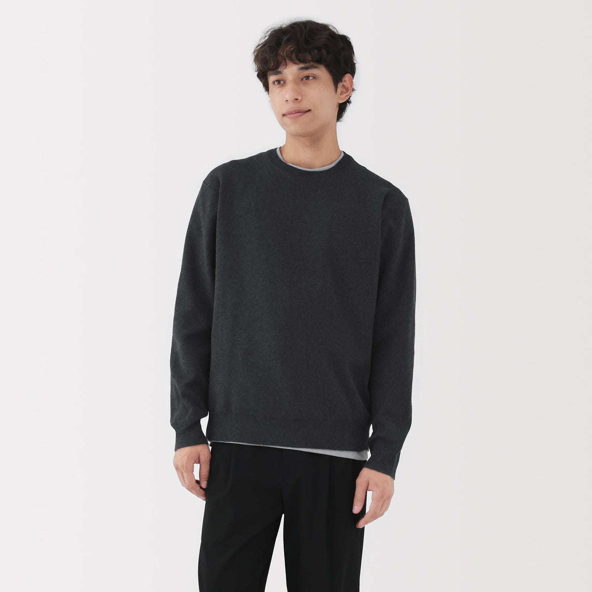 Milano Rib Crew Neck Sweater | Men's Fall Sweaters | MUJI Canada