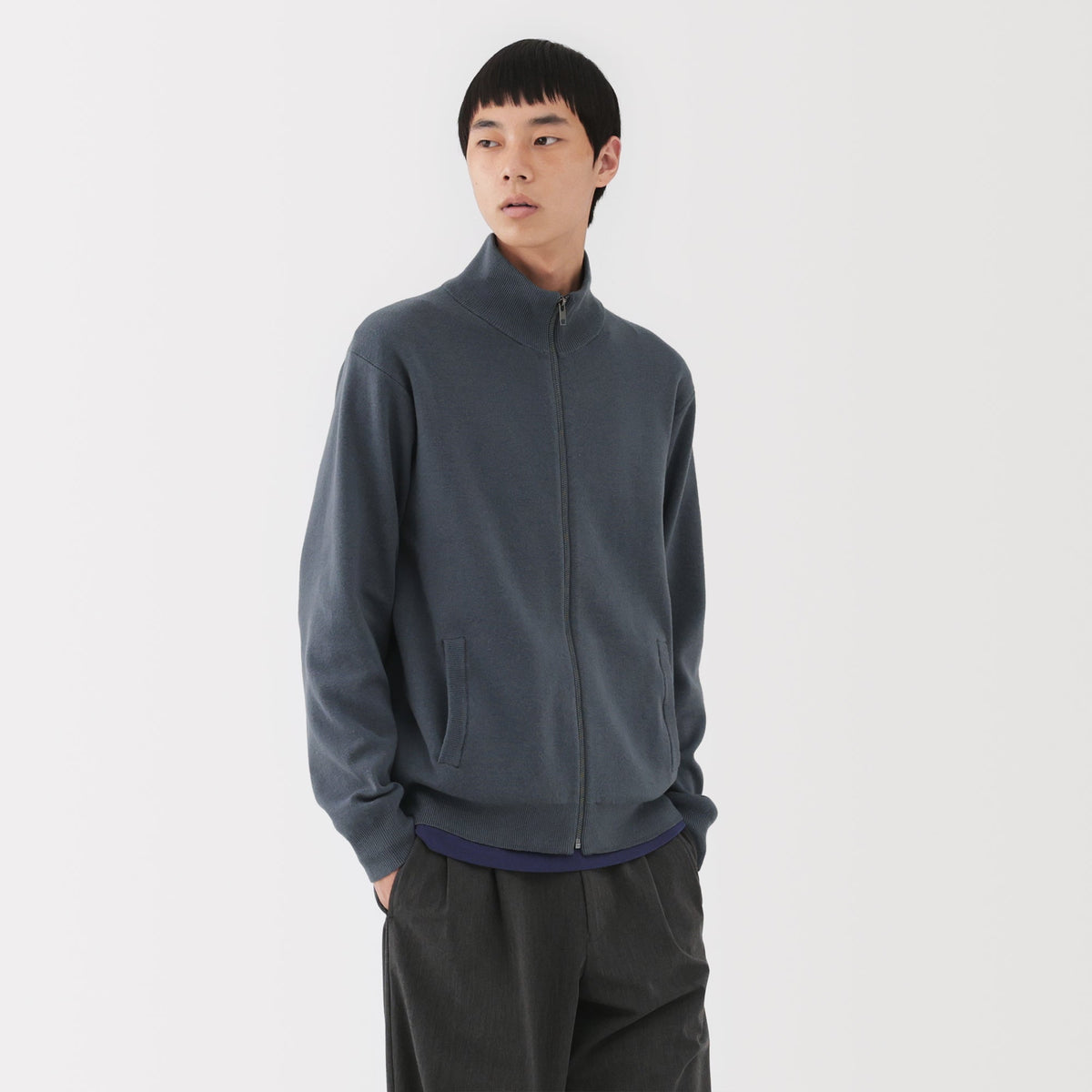 Milano Rib Full-Zip Cardigan | Men's Fall Sweaters | MUJI Canada
