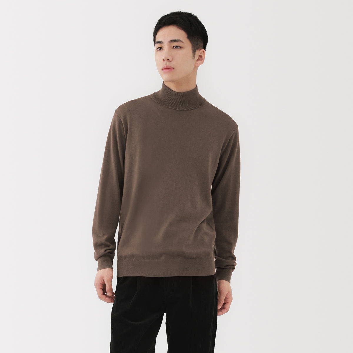 Wool Mock Neck Sweater | Men's Fall Fashion | MUJI Canada