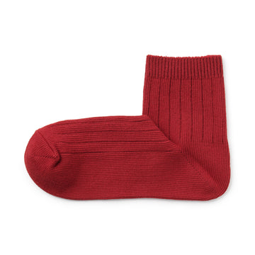 Loose Top Short Socks Red 23-25cm (US W7-9 M5-7.5) MUJI