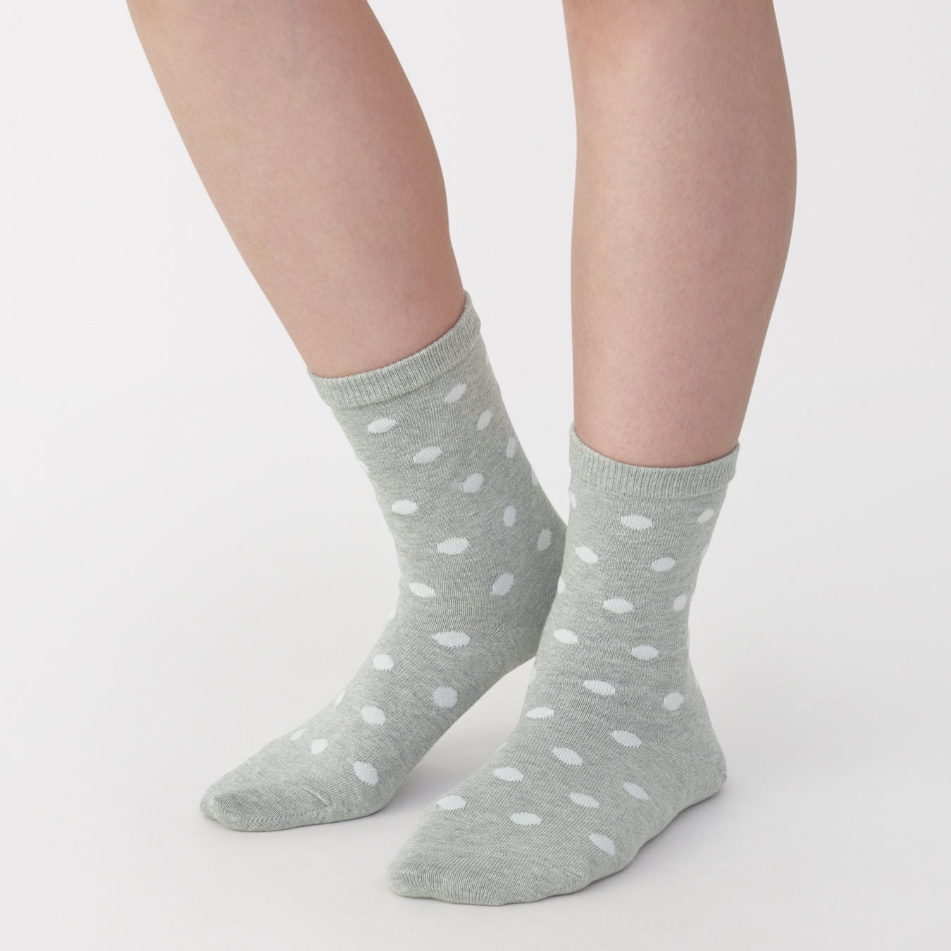 Loose Top Socks Grey Pattern 23-25cm (US W7-9 M5-7.5) MUJI