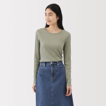 Lyocell Blend Rib T-Shirt MUJI