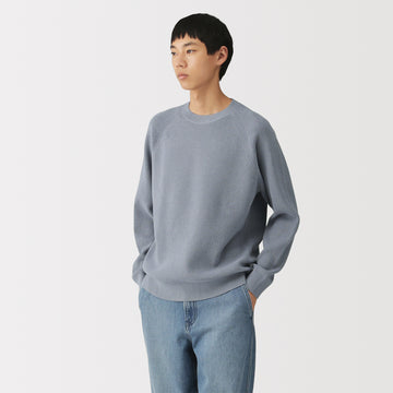 Cotton Blend Waffle Sweater MUJI