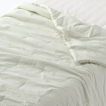 Cotton Seersucker Thin Duvet - Single Green MUJI