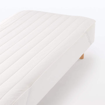 Cotton Seersucker Quilted Pad - Queen Off White MUJI