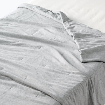 Cotton Cool Touch Thin Duvet - King Grey MUJI