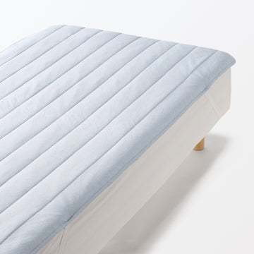Cool Touch Quilted Pad - Queen Light Blue MUJI