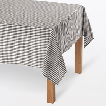 Indian Cotton Tablecloth - Off-white x Charcoal Grey MUJI