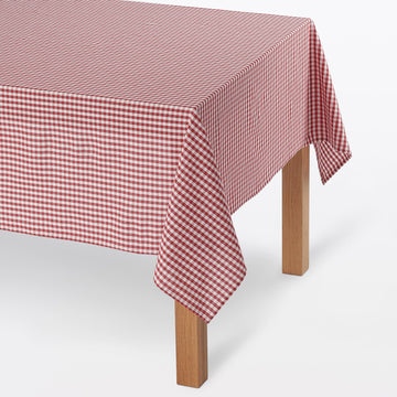 Indian Cotton Tablecloth - Off-white x Red MUJI
