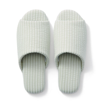 Cotton Seersucker Soft Slippers Green MUJI