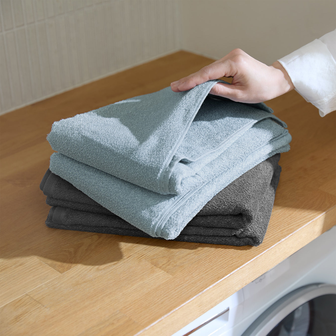 Soft Thin Bath Towel Blue MUJI