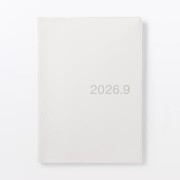 B5 White Grey Monthly/Weekly Planner From Aug. 2026 - Mon. Start MUJI