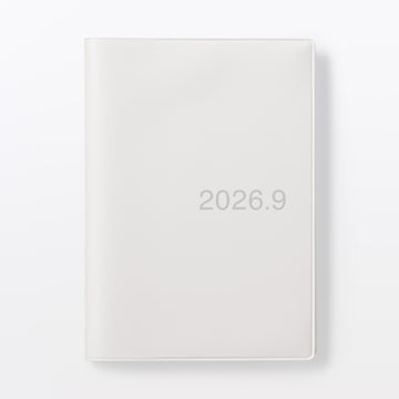 A6 White Grey Monthly/Weekly Planner From Aug. 2026 - Mon. Start MUJI