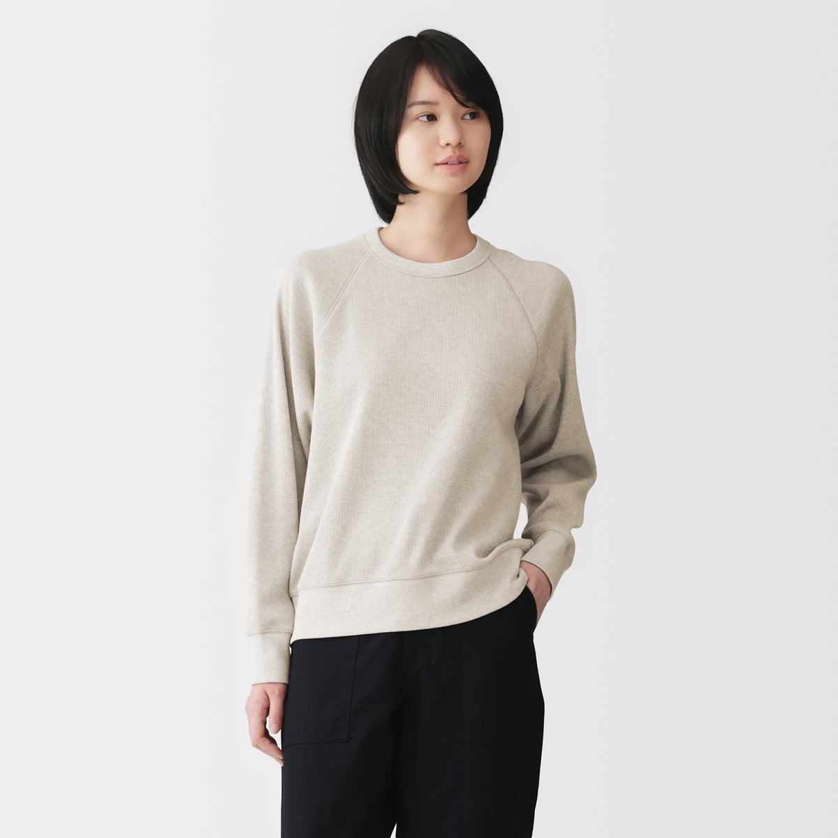 Waffle Crew Neck T-Shirt | Women's Basics | MUJI Canada