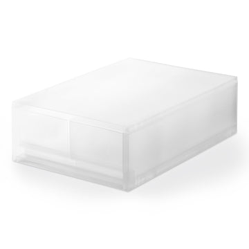 Polypropylene Storage Case Drawer Shallow with Partition (W26 x D37 x H12 cm) MUJI