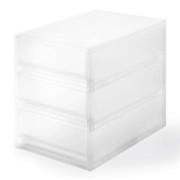 Polypropylene Storage Case Drawer Shallow 3 Drawers (W26 x D37 x H32.5 cm) MUJI
