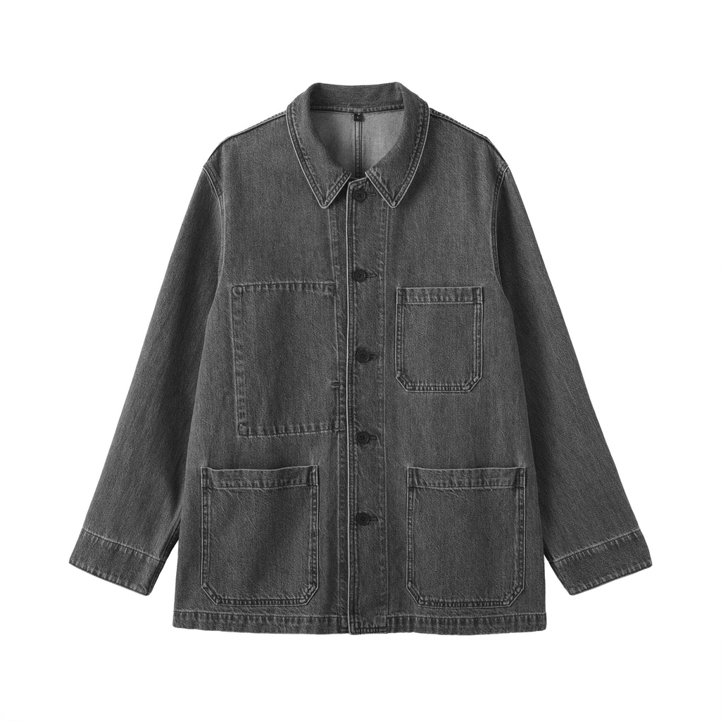 ジャケット・アウター all hemp denim multiple pockets jacket Kapok Blend Denim Coverall Jacket | Men's Outerwear | MUJI Canada