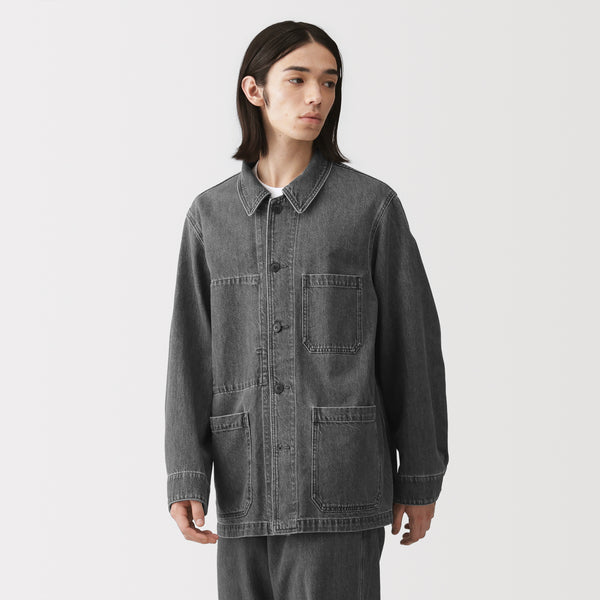 Kapok Blend Denim Coverall Jacket | Men's Outerwear | MUJI Canada