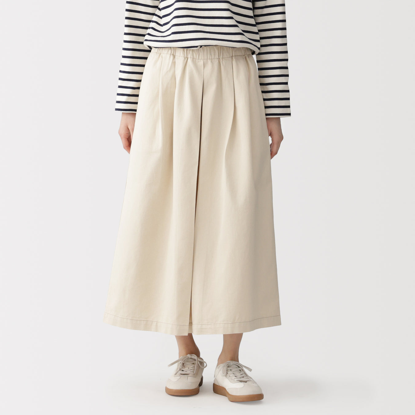 Kapok Blend Twill Skirt Pants Natural MUJI