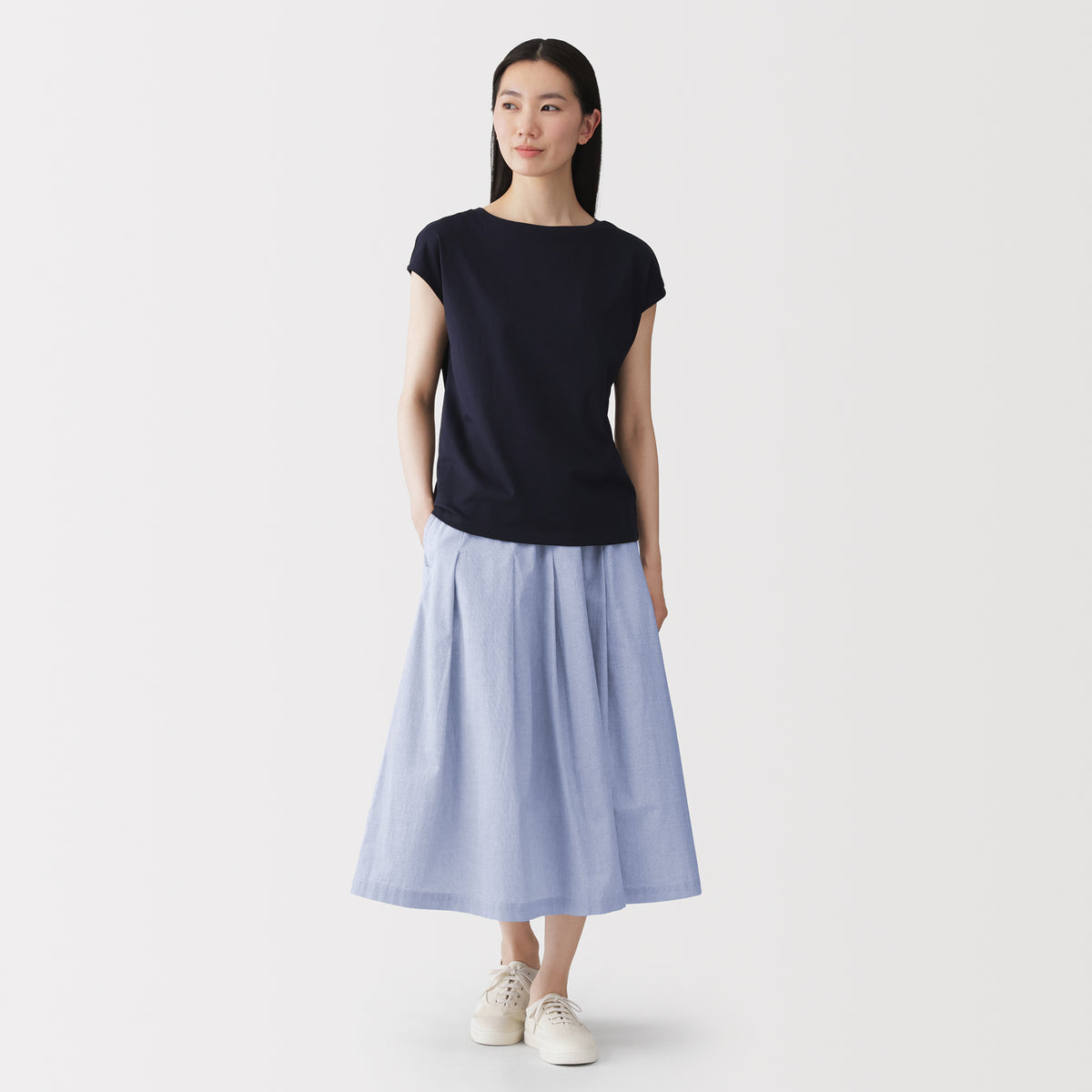 Cool Touch Gathered Skirt | Women's Midi Skirts | MUJI Canada