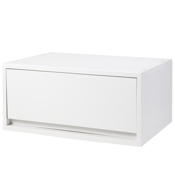 Polypropylene Wide Storage Case White Grey - Deep (W37 x D26 x H17.5 cm) MUJI