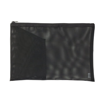 Nylon Mesh Pouch with Pocket - B6 - Black MUJI