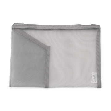 Nylon Mesh Pouch with Pocket - B6 - Grey MUJI