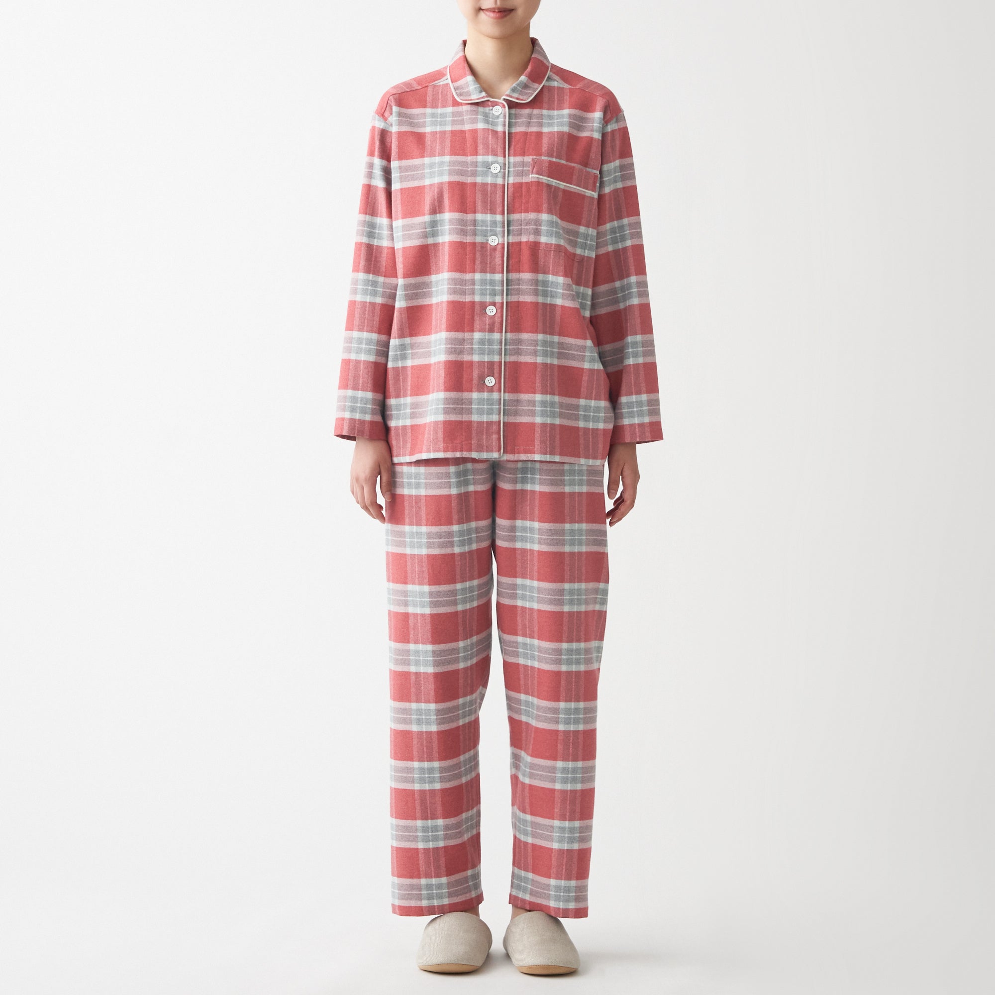 Women's Organic Cotton Side Seamless Flannel Patterned Pajamas