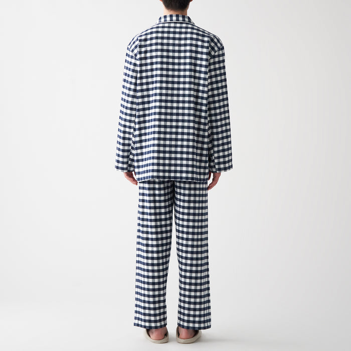 Men's Side-Seamless Flannel Pajamas, Cotton Home Pajamas