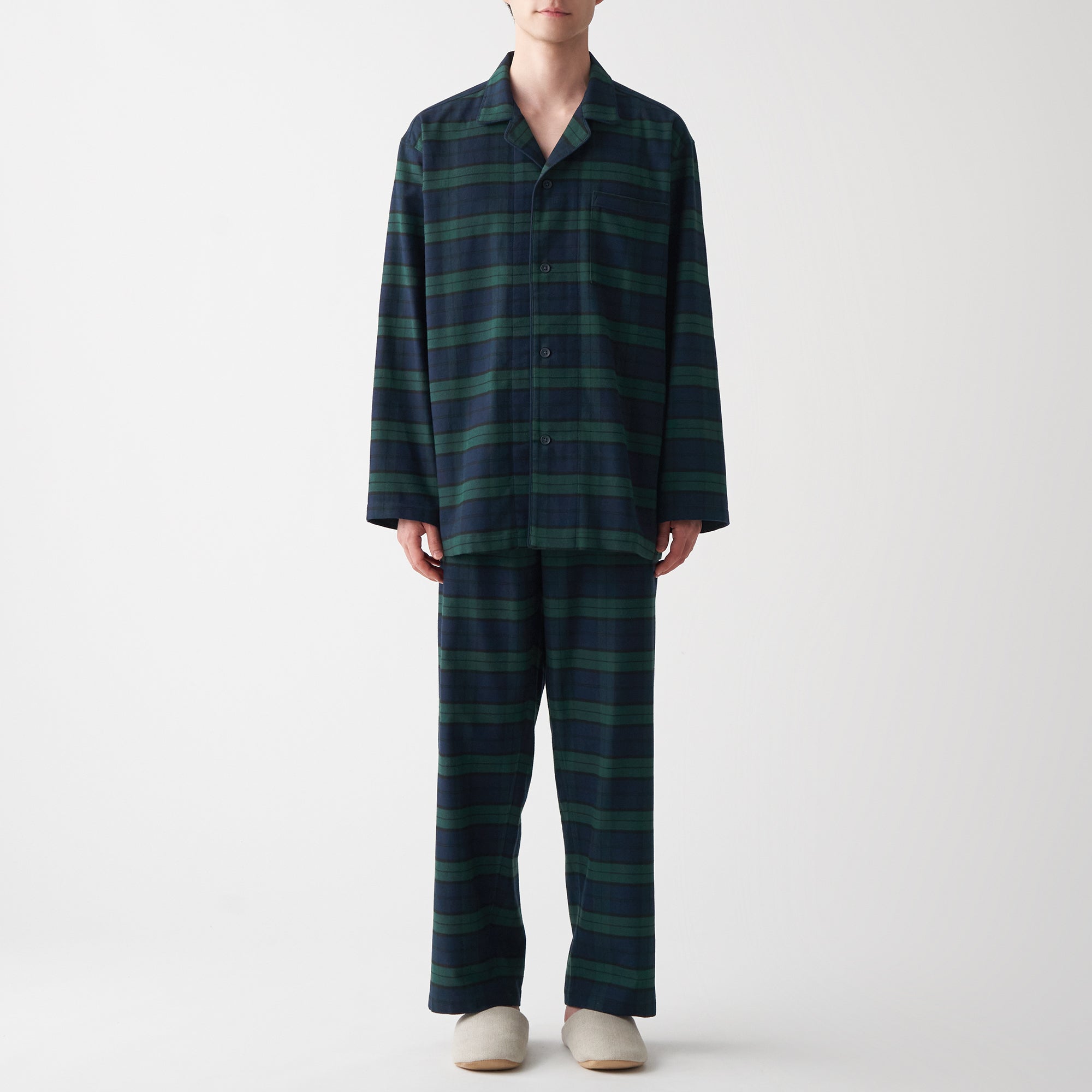Men's Side-Seamless Flannel Pajamas
