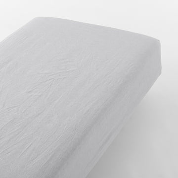Washed Cotton Fitted Sheet Grey MUJI