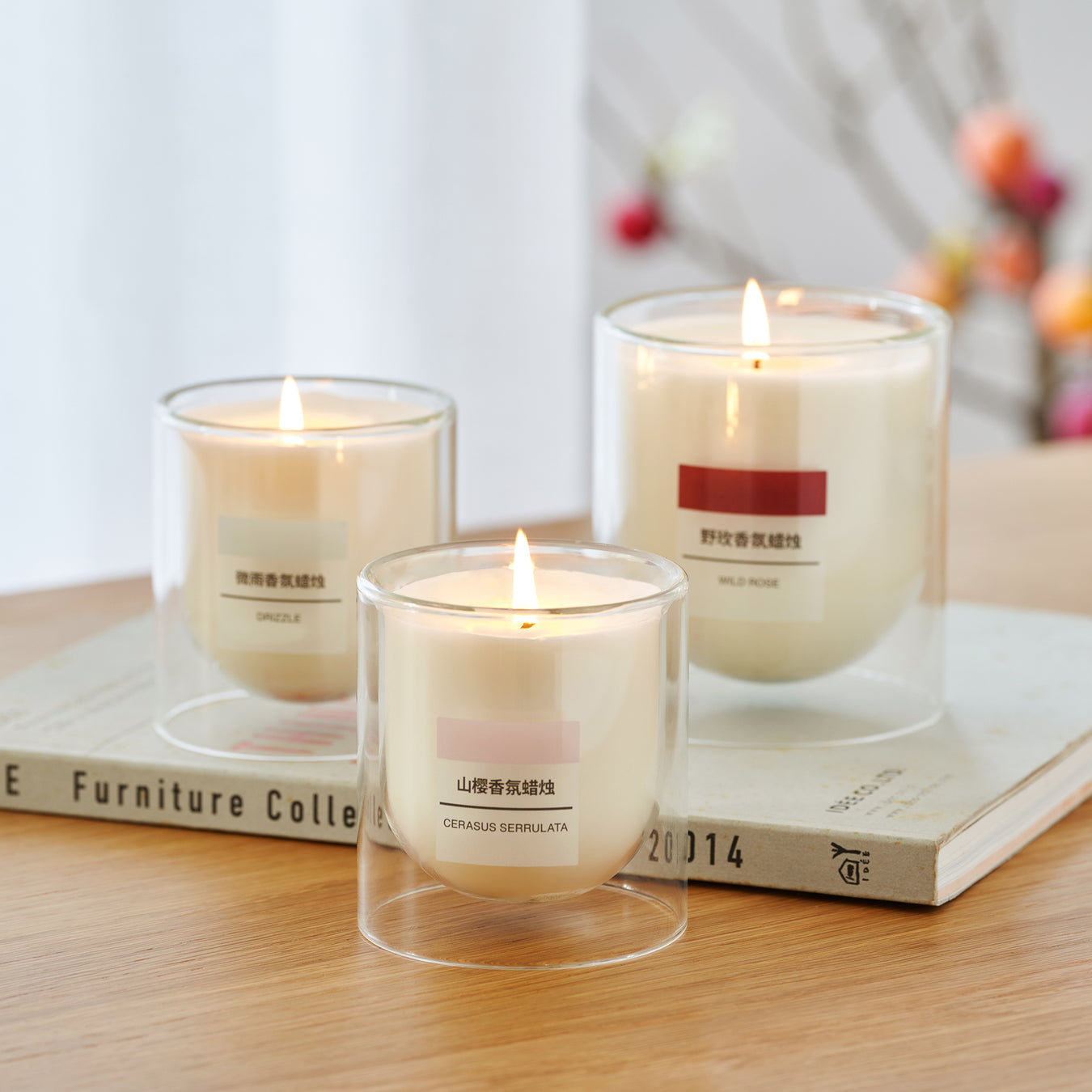 Scented Double Wall Glass Candle - Cherry Blossom MUJI