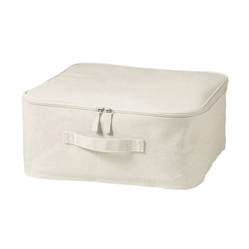 Polyester Linen Soft Box - Square With Lid Small MUJI