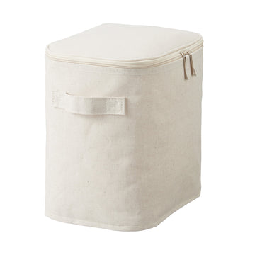 Polyester Linen Soft Box - Rectangle With Lid Medium Half MUJI
