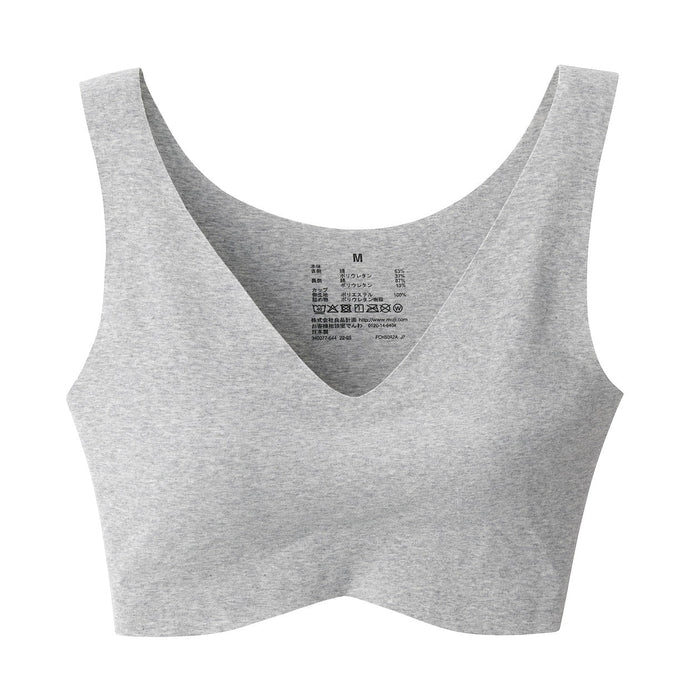 Cotton:On seamless button crop top bra in black