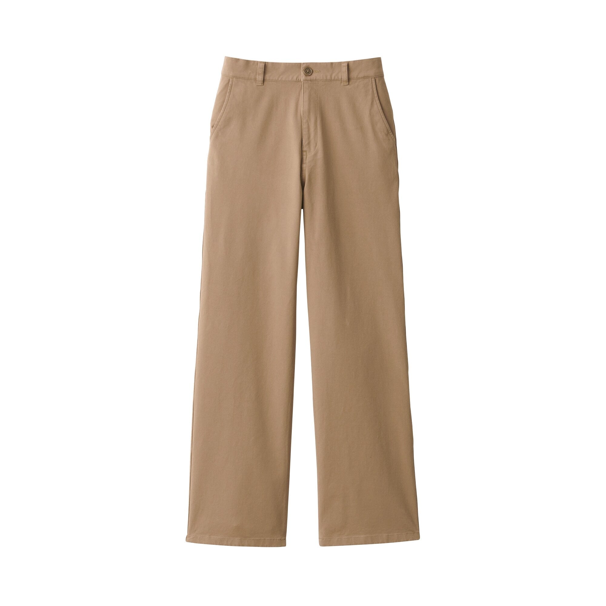 Women's 4-Way Stretch Chino Wide Straight Pants (L 32inch / 82cm)
