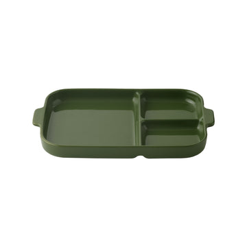 Stoneware Divided Plate - Green MUJI