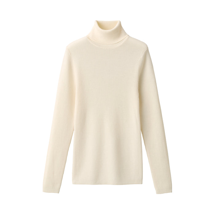 Women's Washable Wide Ribbed Turtleneck Sweater