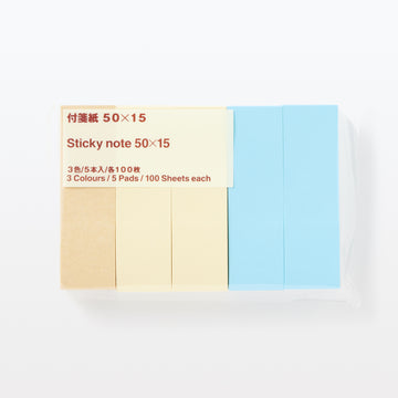 Page Marker Sticky Notes 3 Colour Set 50 x 15 mm MUJI