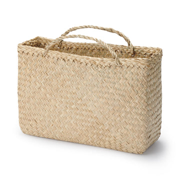 Seagrass Herringbone Basket with Handle - Large (W36 x D12.5 x H24 cm) MUJI
