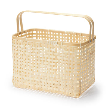 Bamboo Open Weave Basket with Handle - Large (W36 x D25.5 x H24 cm) MUJI