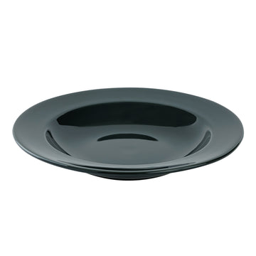 Porcelain Rimmed Soup Plate - Deep Green