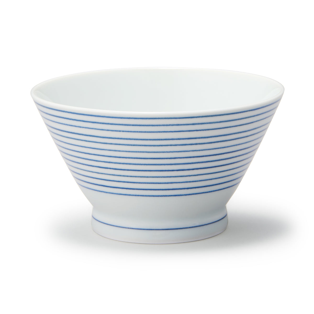 Hasami Ware Rice Bowl - Horizontal Stripes Pattern | Japanese Tableware ...
